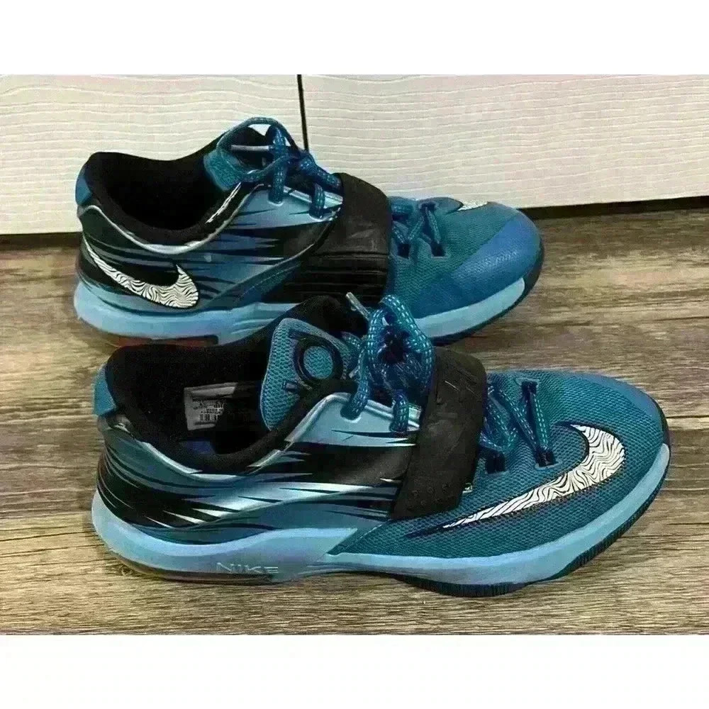 Nike KD7 Kevin Durant Sz 6 Youth Basketball Shoes Blue Black